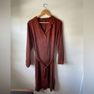 Long Sleeve Belted shirt dress